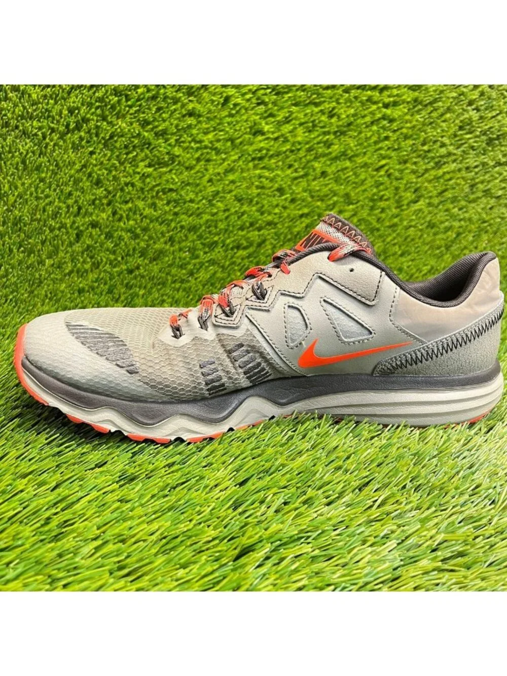 Nike Dual Fusion Trail Mens Size 10 Gray Orange Athletic Running Shoes Sneakers